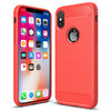 Flexi Slim Carbon Fibre Case for Apple iPhone X / Xs - Brushed Red
