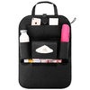 Multi-Pocket Car Headrest (Back Seat) Travel Storage Bag Holder - Black