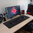 Large Non-Slip Rubber Mat / Gaming Keyboard Mouse Pad - Black (Cloth)