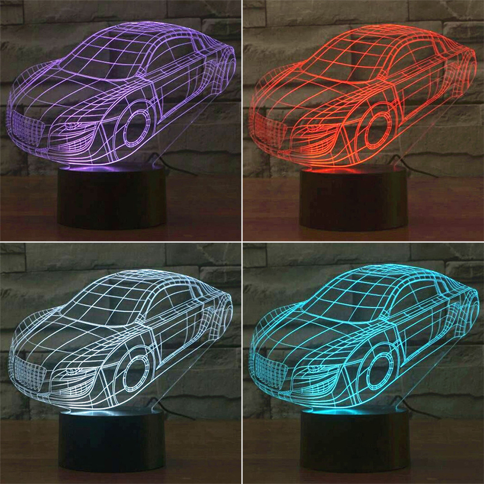 3D Sports Car LED Desk Lamp / Night Light / Touch Switch
