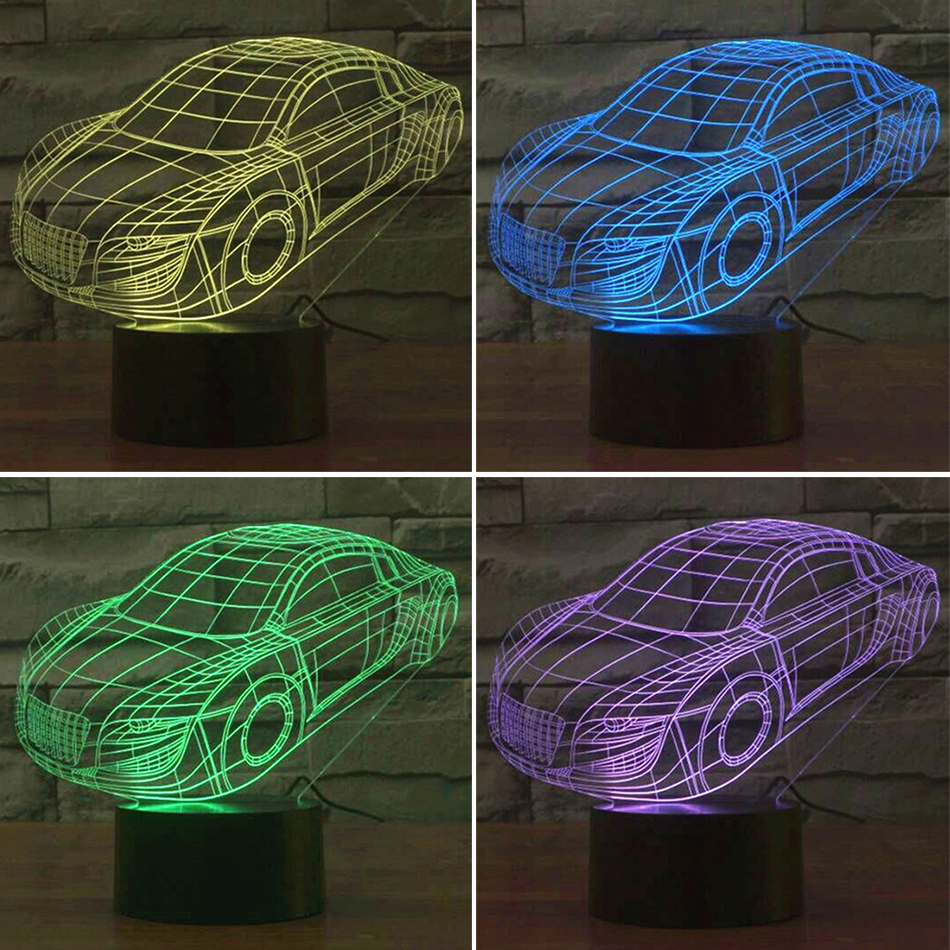 3D Sports Car LED Desk Lamp / Night Light / Touch Switch