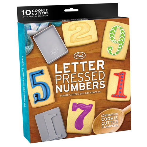 Fred & Friends Letter Pressed Numbers Cookie Cutters & Stamps (10-set)