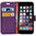 Leather Wallet Case & Card Holder Pouch for Apple iPhone 6 / 6s - Purple