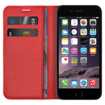 Leather Wallet Case & Card Holder Pouch for Apple iPhone 6 / 6s - Red