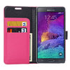Leather Wallet Case & Card Holder for Samsung Galaxy Note 4 - Pink
