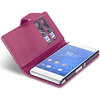 Leather Wallet Flip Case for Sony Xperia Z3 Compact - Dark Pink