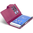 Leather Wallet Flip Case for Sony Xperia Z3 Compact - Dark Pink