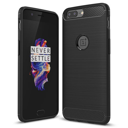 Flexi Slim Carbon Fibre Case for OnePlus 5 - Brushed Black