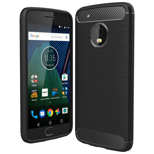 Flexi Slim Carbon Fibre Case for Motorola Moto G5 Plus - Brushed Black