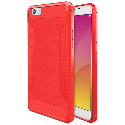 Flexi Slim Carbon Fibre Case for Oppo R9s Plus - Brushed Red