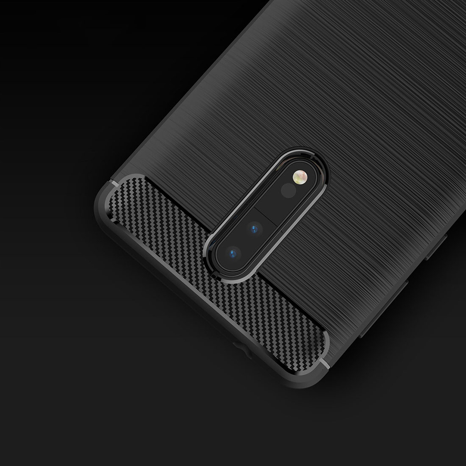 Flexi Slim Carbon Fibre Case for Nokia 8 - Brushed Black