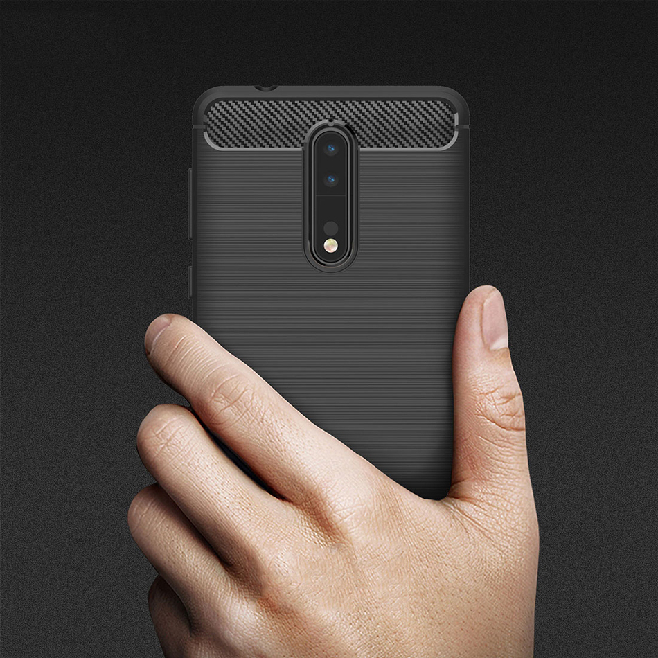 Flexi Slim Carbon Fibre Case for Nokia 8 - Brushed Black
