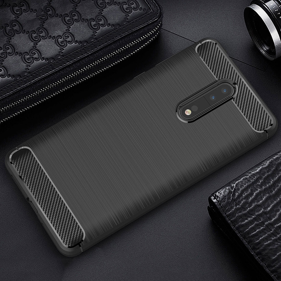 Flexi Slim Carbon Fibre Case for Nokia 8 - Brushed Black