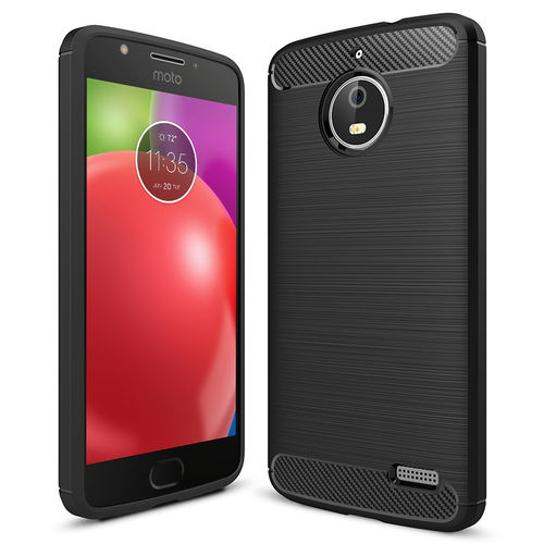 Flexi Slim Carbon Fibre Case for Motorola Moto E4 - Brushed Black