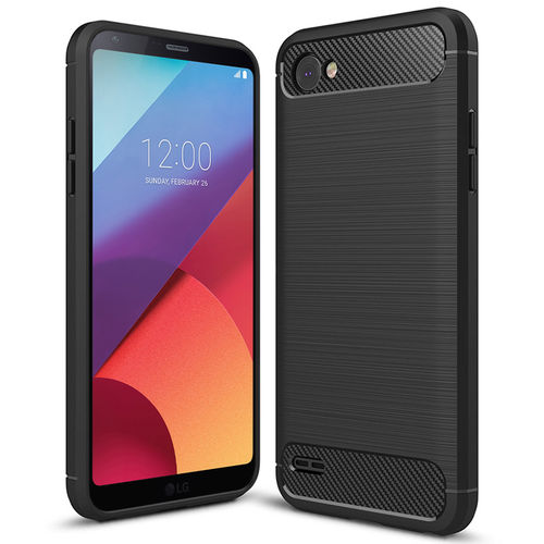 Flexi Slim Carbon Fibre Case for LG Q6 - Brushed Black