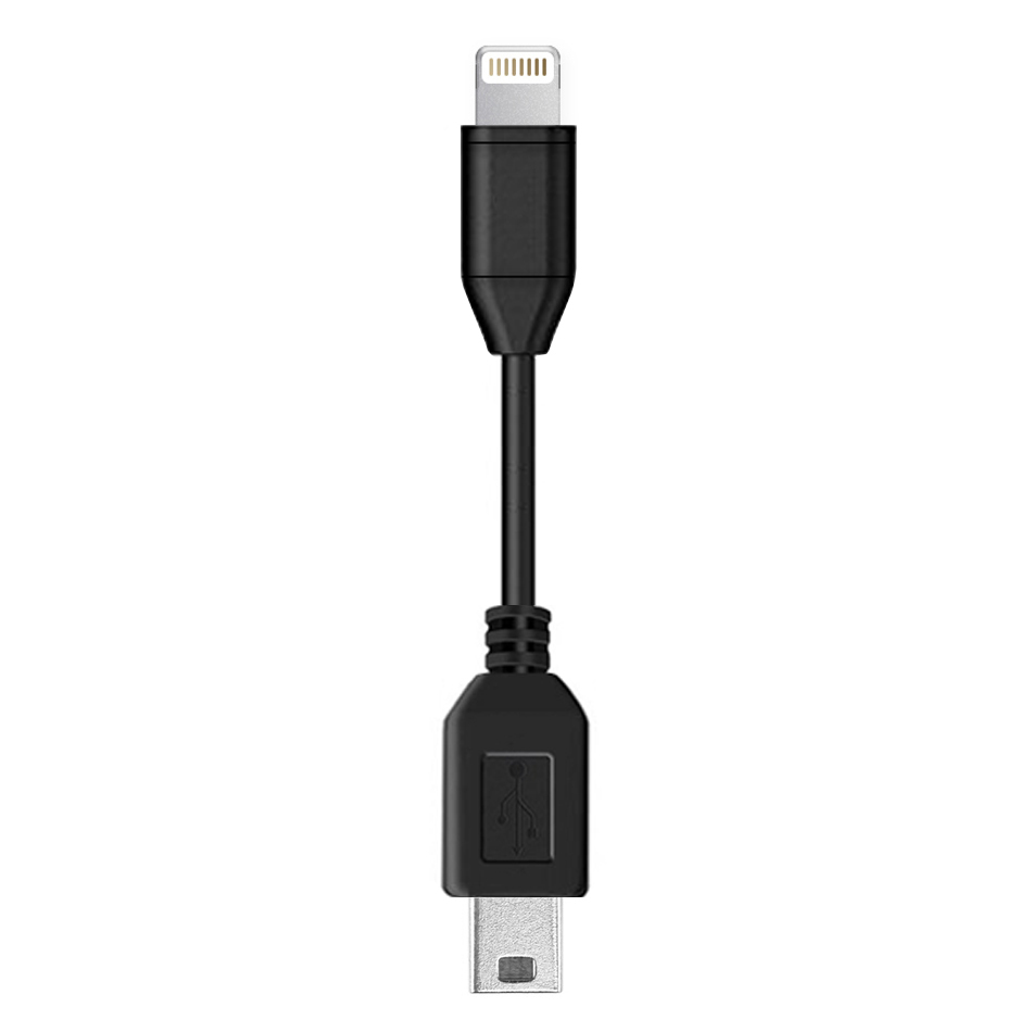 Short Mini USB to MFi Lightning Cable iPhone iPad Black