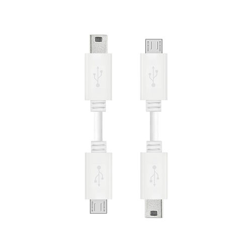 (2-Pack) Short Mini-USB to Micro-USB Charging Cable (7cm) - White