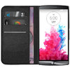 Leather Wallet Case & Card Holder Pouch for LG G3 - Black