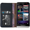 Leather Wallet Case & Card Holder Pouch for BlackBerry Z30 - Black
