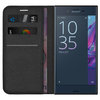 Leather Wallet Case & Card Holder Pouch for Sony Xperia XZ - Black
