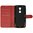 Leather Wallet Case & Card Holder Pouch for ZTE Axon 7 Mini - Red