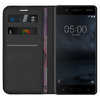 Leather Wallet Case & Card Holder Pouch for Nokia 5 - Black