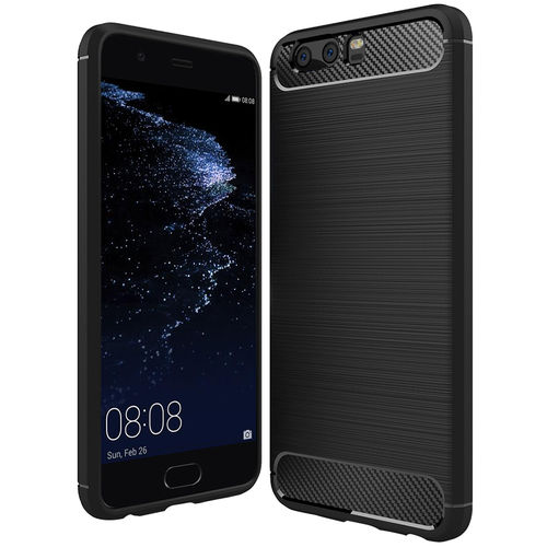 Flexi Slim Carbon Fibre Case for Huawei P10 Plus - Brushed Black