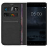 Leather Wallet Case & Card Holder Pouch for Nokia 6 (2017) - Black
