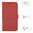 Leather Wallet Case & Card Holder Pouch for Motorola Moto E4 - Red