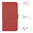 Leather Wallet Case & Card Holder Pouch for Motorola Moto E4 - Red