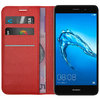 Leather Wallet Case & Card Holder Pouch for Huawei Y7 (Red)