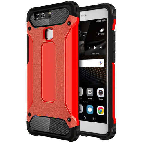 Military Defender Tough Shockproof Hard Case for Huawei P9 - Red
