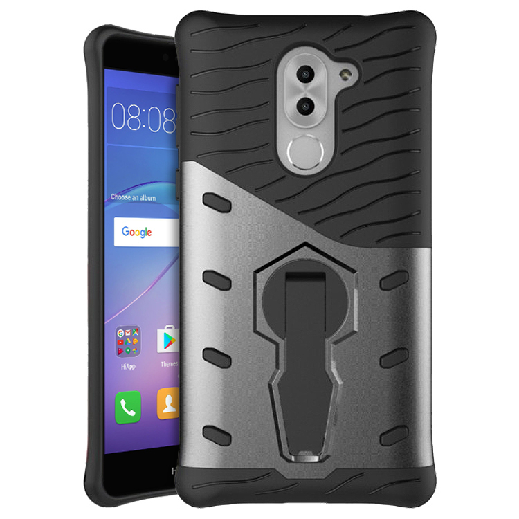Slim Shield Tough Shockproof Case & Stand for Huawei GR5 (2017) - Grey