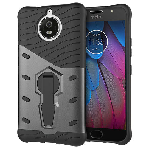 Slim Shield Tough Shockproof Case & Stand for Motorola Moto G5S - Grey