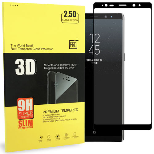 3D Curved Tempered Glass Screen Protector for Samsung Galaxy Note 8 - Black