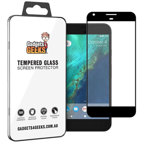 Full Coverage Tempered Glass Screen Protector for Google Pixel XL - Black
