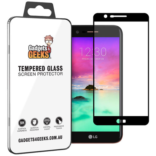 Full Coverage Tempered Glass Screen Protector for LG K10 (2017) - Black