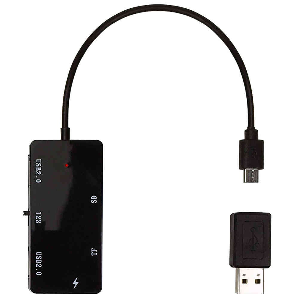 micro usb otg dual port hub tf sd