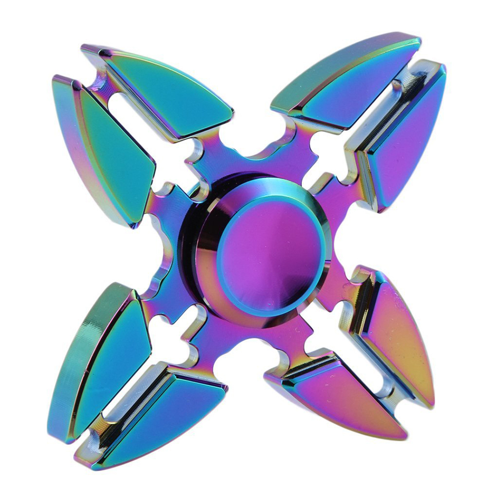 4-Sided Spinner Ninja Star Zinc Rainbow (L) – WizZon