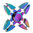 Crab Blade Zinc Alloy Rainbow Fidget Spinner (4-Side)