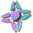 Crab Blade Zinc Alloy Rainbow Fidget Spinner (4-Side)