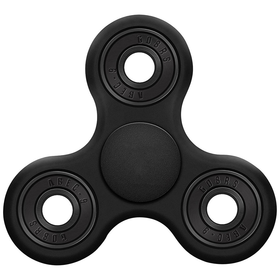 Hybrid Ceramic Bearing / Tri POM Frame Fidget Spinner - Black
