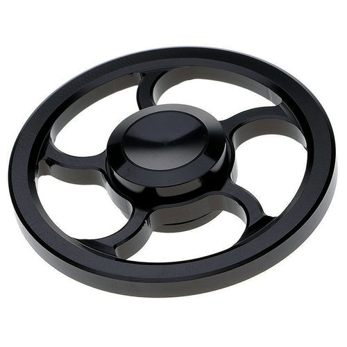 Aluminium Wagon Wheel Hand Fidget Spinner - Metallic Black