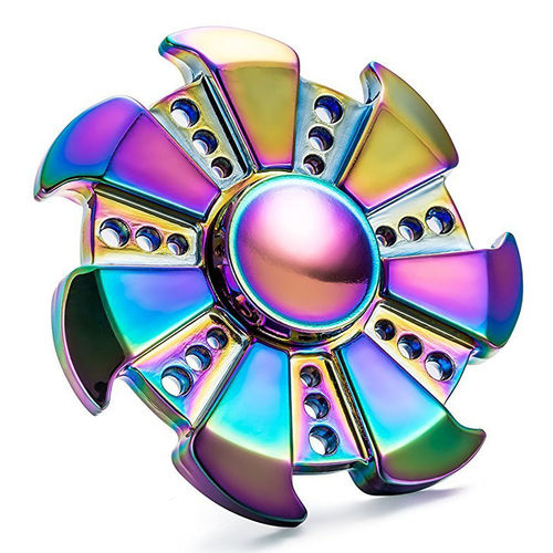 Zinc Alloy Rainbow Fidget Spinner (7-Side) Ninja Star
