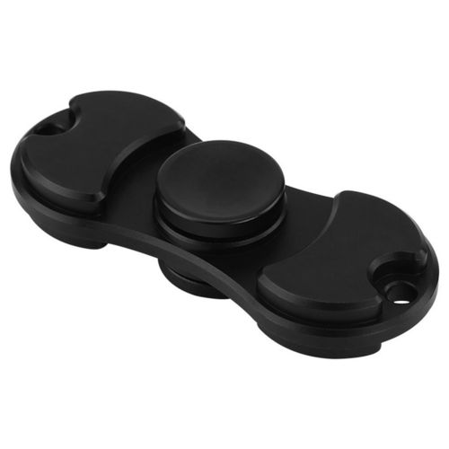 Aluminium 2 Leaf Hoverboard Hand Fidget Spinner - Metallic Black