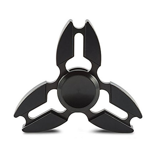 Aluminium 3-Leaves Crab Hand Fidget Spinner - Metallic Black