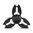 Aluminium 3-Leaves Crab Hand Fidget Spinner - Metallic Black