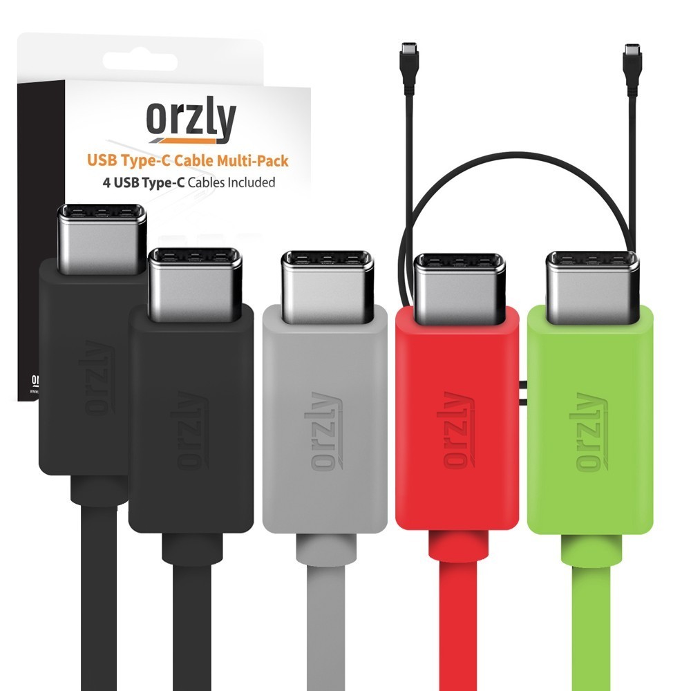 Orzly Certified USB Type-C Fast Charging Cable (4-Pack)