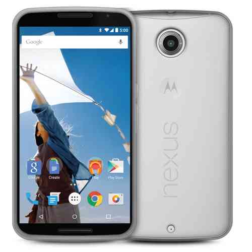 Orzly Flexi Gel Case for Google Nexus 6 - Smoke White (Two-Tone)