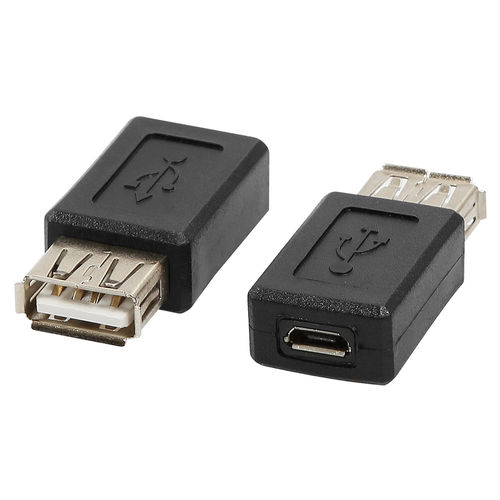 Micro-USB to USB-A (Female) Adapter Converter (2-Pack)